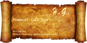 Hamvai Gábor névjegykártya