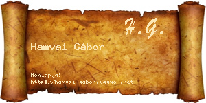 Hamvai Gábor névjegykártya
